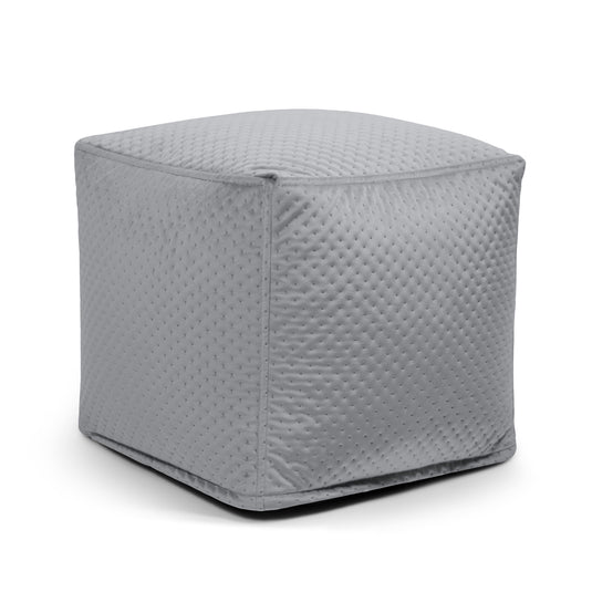 Pouf Cube en Velours Capitonné