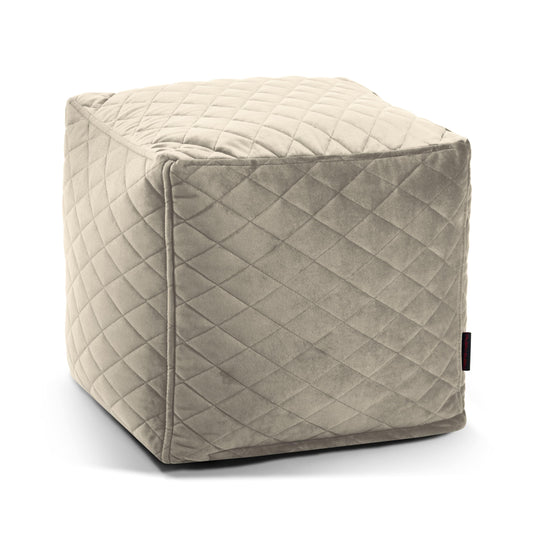 Pouf Cube en Velours Capitonné