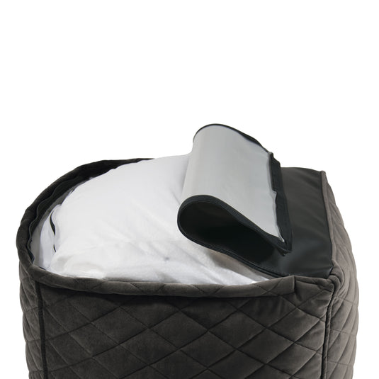 Pouf Cube en Velours Capitonné