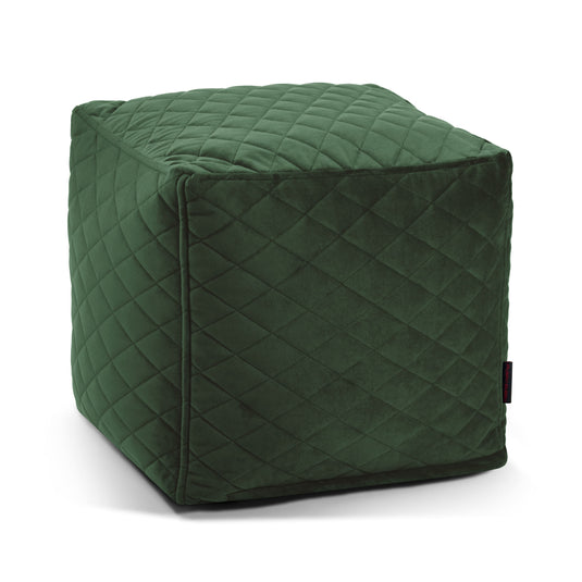 Pouf Cube en Velours Capitonné