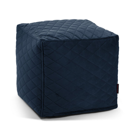 Pouf Cube en Velours Capitonné