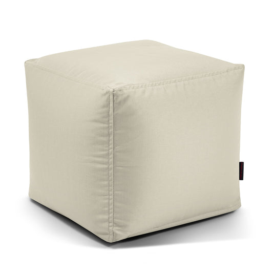 Pouf Cube Exterieur Beige Crème