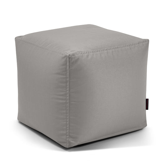 Pouf Cube Exterieur Gris Perle