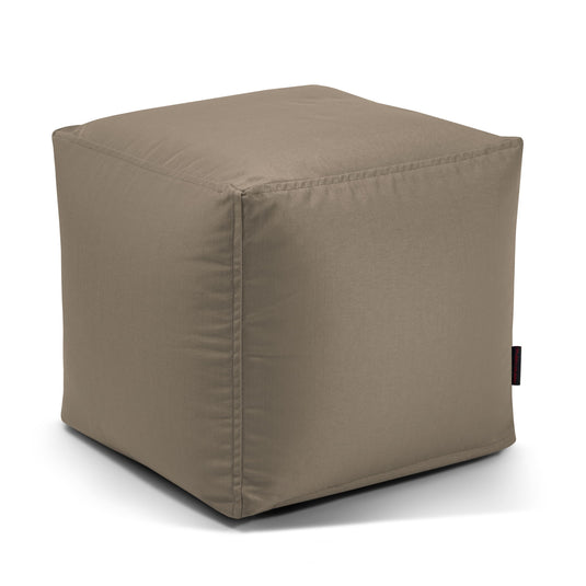 Pouf Cube Exterieur Marron Taupe