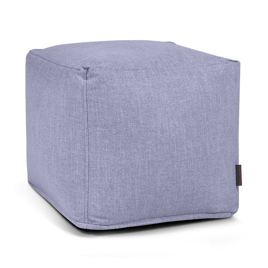 Pouf Cube Salon Bleu Ardoise