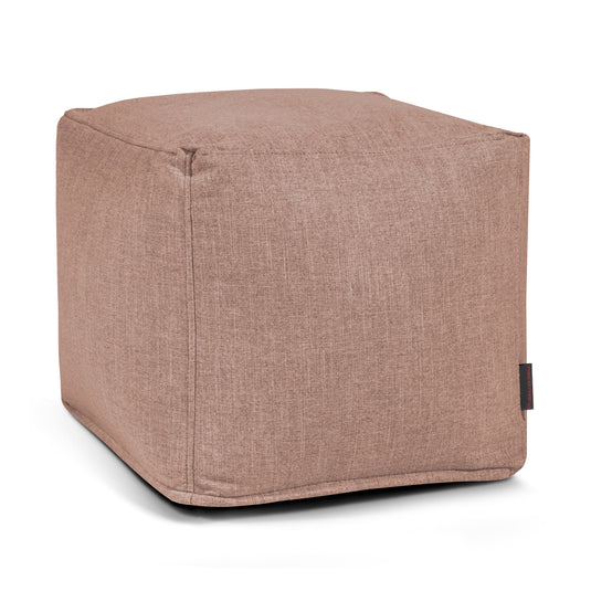 Pouf Cube Salon Marron Terracotta