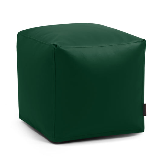 Pouf Cube Simili Cuir Vert Fôret