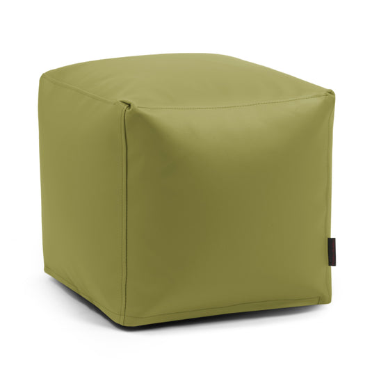 Pouf Cube Simili Cuir Vert Pistache