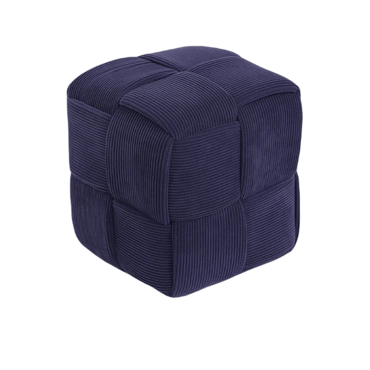 Pouf Cubique Bleu Marine