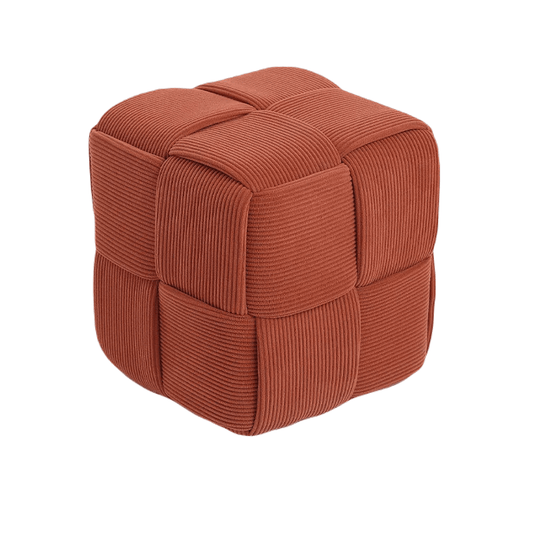 Pouf Cubique Rouge Terracotta