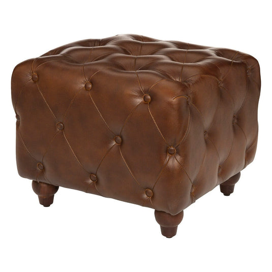 Pouf Cuir Capitonné