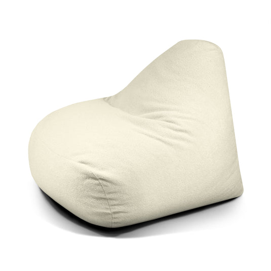 Pouf Design en Bouclette Blanc Cassé Beaumont Concept