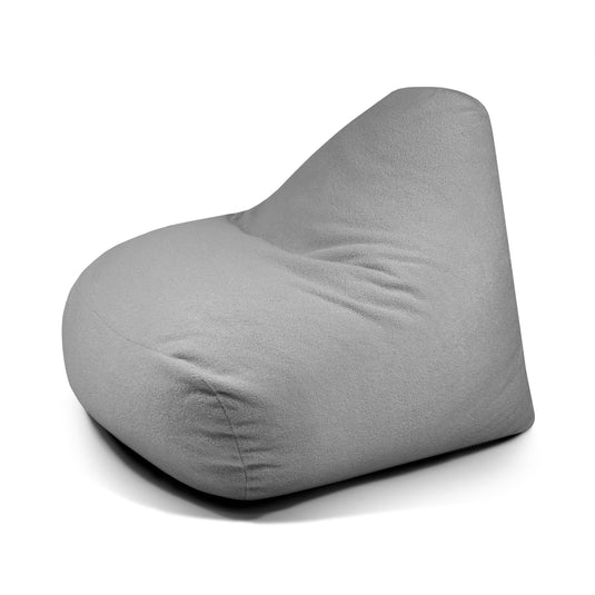 Pouf Design en Bouclette Gris Acier Beaumont Concept
