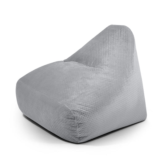 Pouf Design en Velours Capitonné Gris Perle Beaumont Concept