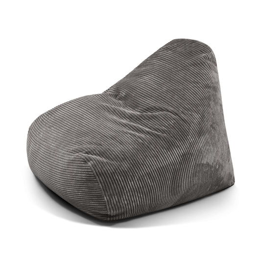 Pouf Design en Velours Cotelé Gris Anthracite Beaumont Concept