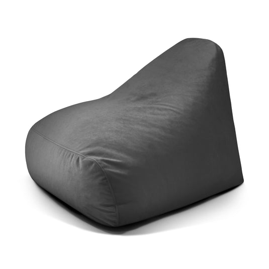 Pouf Design en Velours Gris Anthracite Beaumont Concept