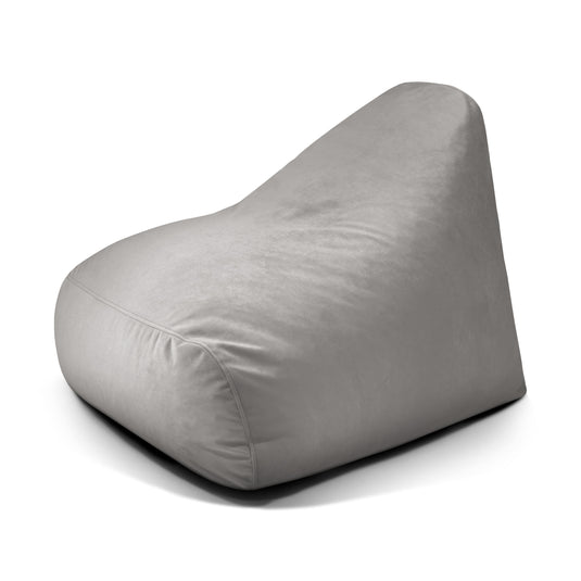 Pouf Design en Velours Gris Perle Beaumont Concept
