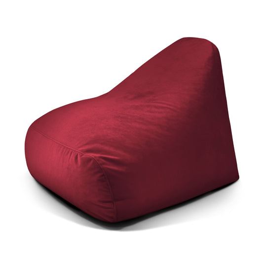 Pouf Design en Velours Rouge Rubis Beaumont Concept