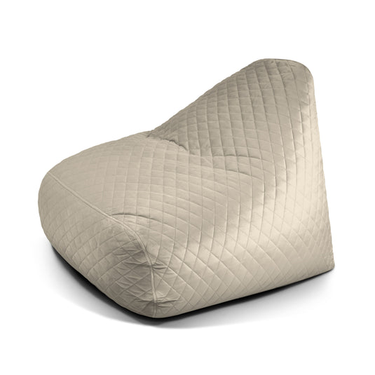 Pouf Design Velours Royal Beige Crème Beaumont Concept