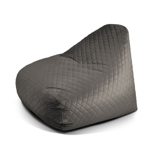 Pouf Design Velours Royal Gris Anthracite Beaumont Concept