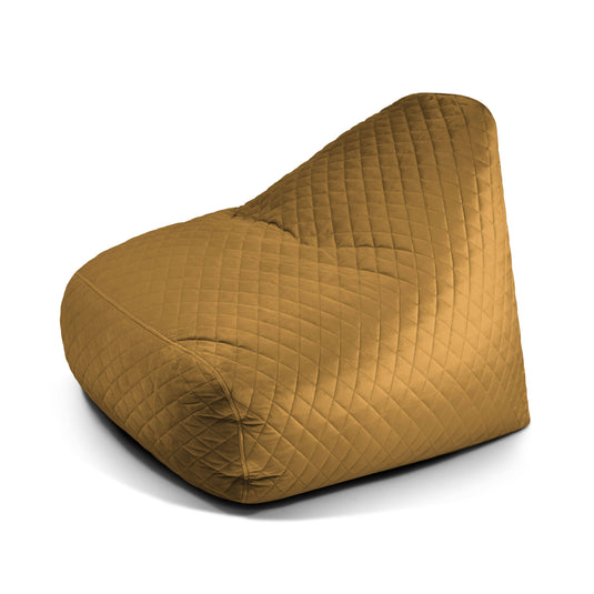 Pouf Design Velours Royal Jaune Ocre Beaumont Concept