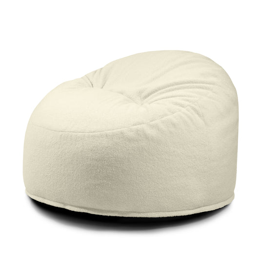 Pouf en Bouclette Blanc Cassé Beaumont Concept