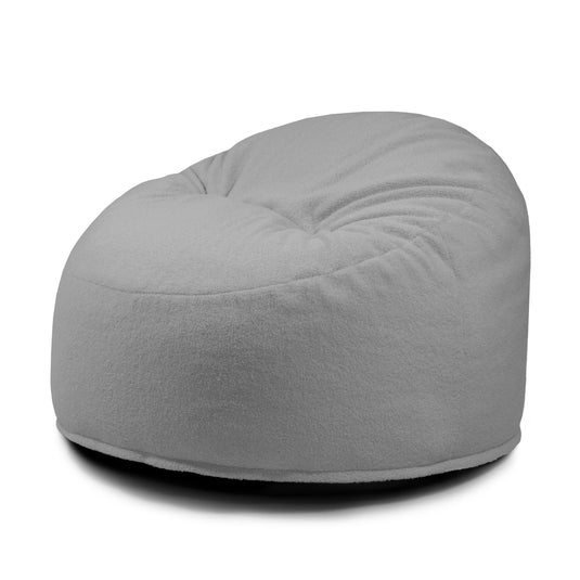Pouf en Bouclette Gris Acier Beaumont Concept