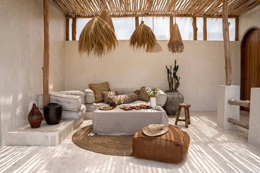 Pouf en Coton Tressé