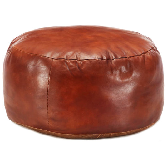 Pouf en Cuir Marron