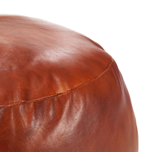Pouf en Cuir Marron