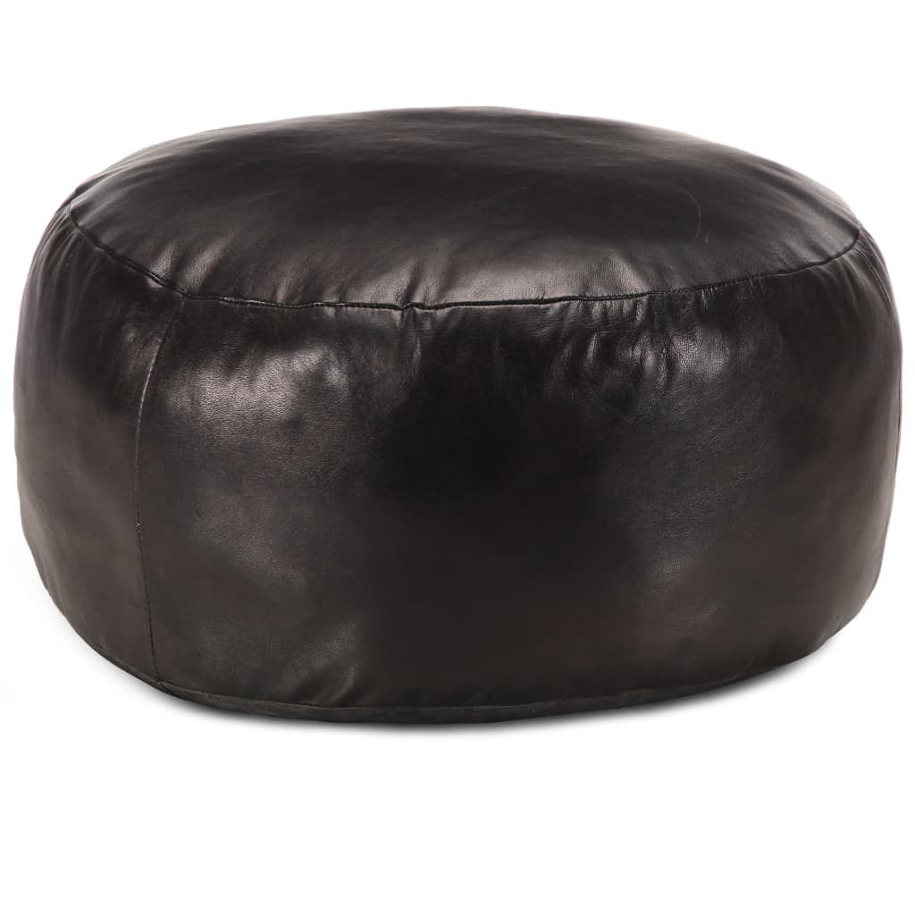 POUF HEXAGONAL EN Cuir Noir sans rembourrage style oriental artisanal EUR 69,90 - FR