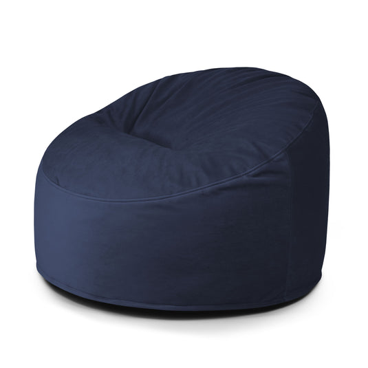 Pouf en Velours Bleu Marine Beaumont Concept