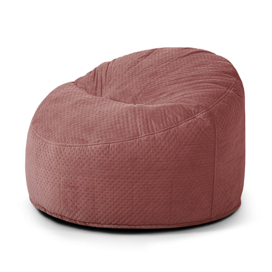 Pouf en Velours Capitonné Rouge Amarante Beaumont Concept