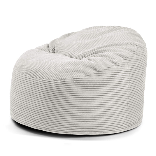Pouf en Velours Cotelé Beige Crème Beaumont Concept