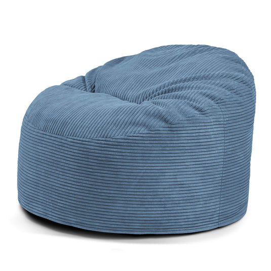 Pouf en Velours Cotelé Bleu Canard Beaumont Concept