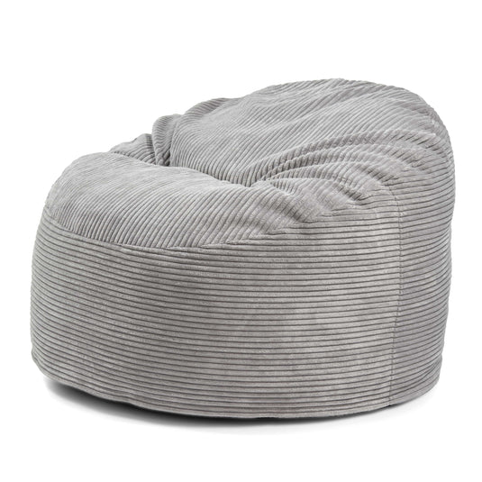 Pouf en Velours Cotelé Gris Perle Beaumont Concept