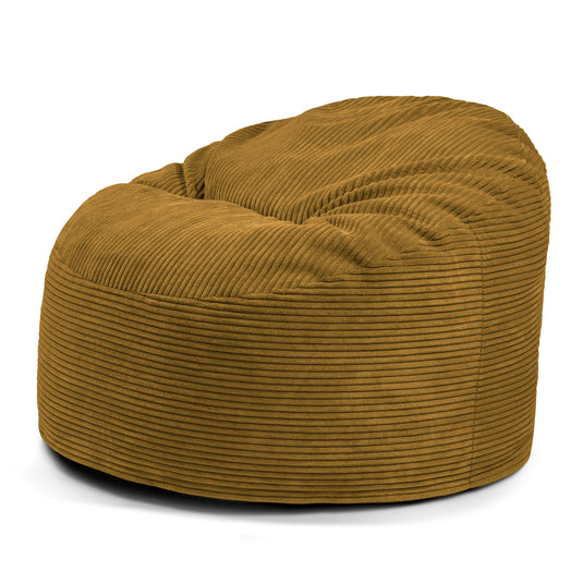 Pouf en Velours Cotelé Jaune Ocre Beaumont Concept
