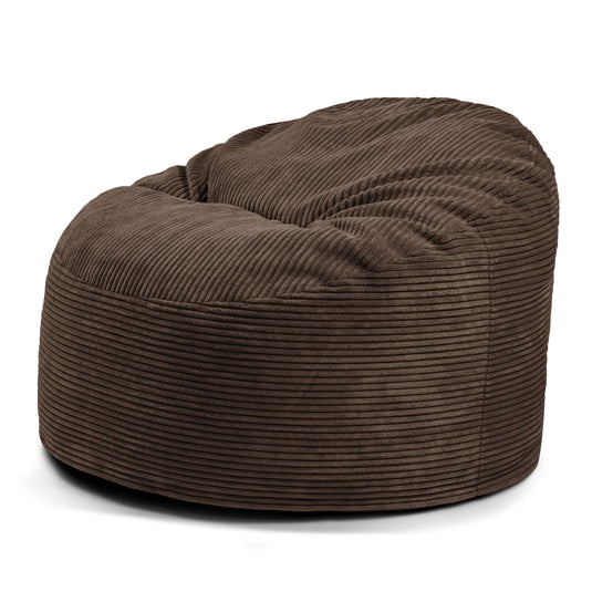 Pouf en Velours Cotelé Marron Chocolat Beaumont Concept