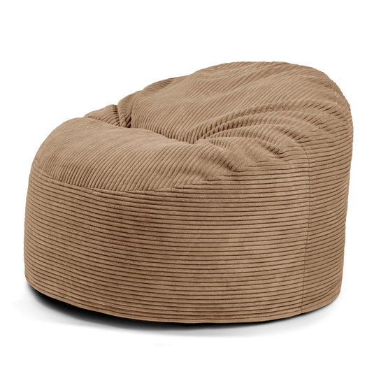 Pouf en Velours Cotelé Marron Noisette Beaumont Concept
