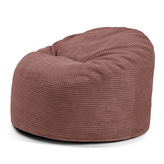 Pouf en Velours Cotelé Rose Taupe Beaumont Concept