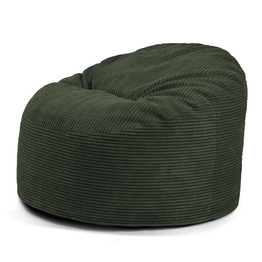 Pouf en Velours Cotelé Vert Forêt Beaumont Concept