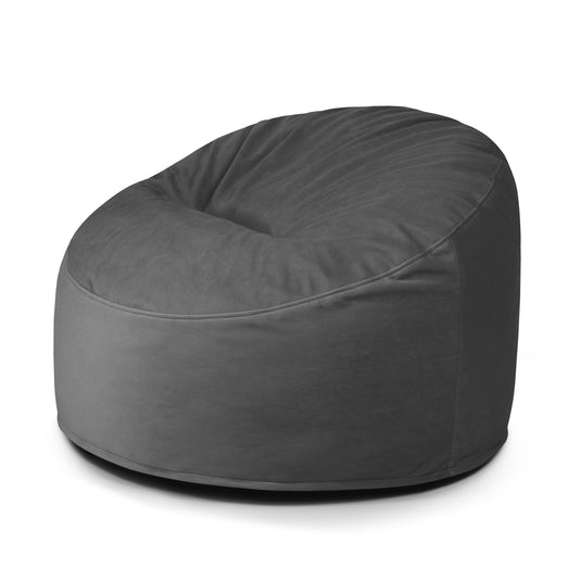 Pouf en Velours Gris Anthracite Beaumont Concept