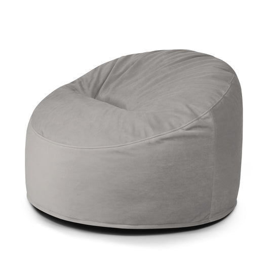 Pouf en Velours Gris Perle Beaumont Concept