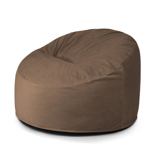 Pouf en Velours Marron Café Beaumont Concept
