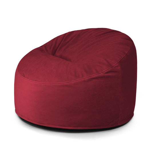 Pouf en Velours Rouge Rubis Beaumont Concept