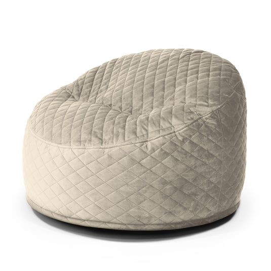 Pouf en Velours Royal Beige Crème Beaumont Concept