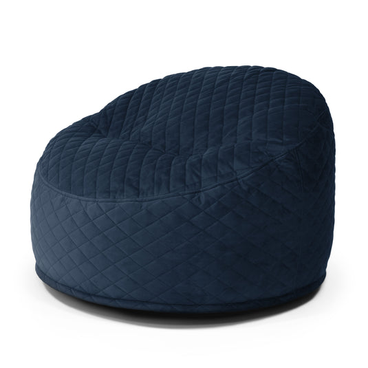 Pouf en Velours Royal Bleu Marine Beaumont Concept