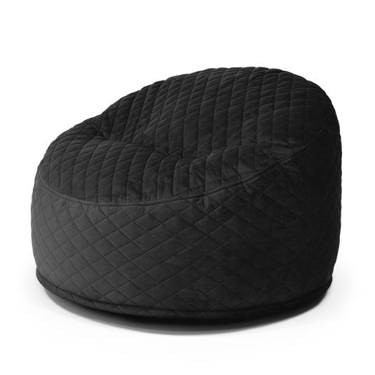 Pouf en Velours Royal Noir Profond Beaumont Concept