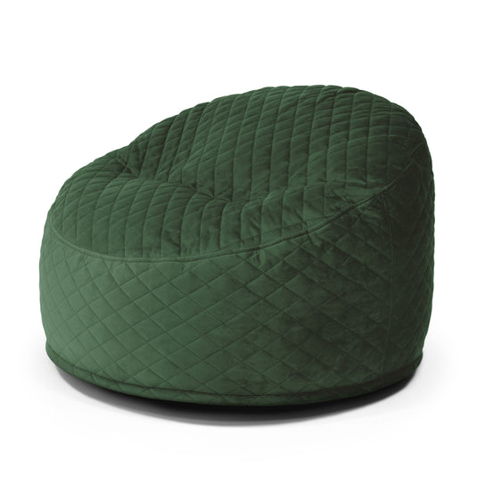 Pouf en Velours Royal Vert Forêt Beaumont Concept