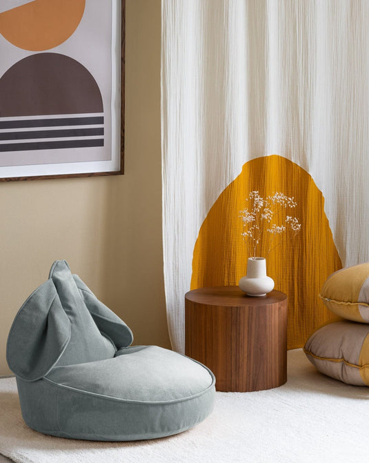 Pouf Enfant Lapin Vert d'Eau